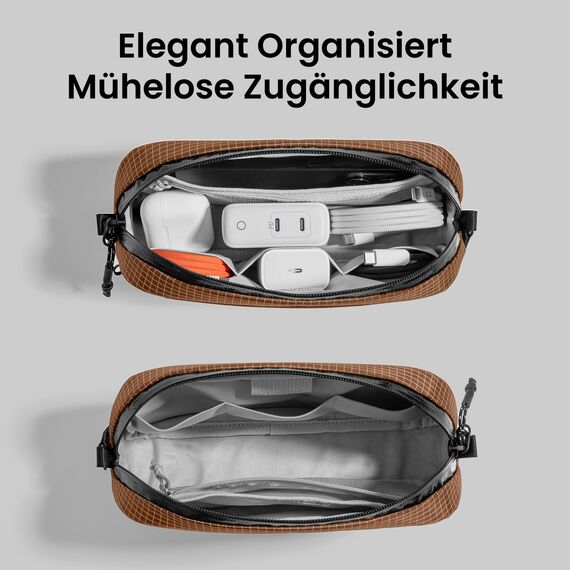 tomtoc Kabel Organizer Tasche, Elektronik EDC Zubehör Kabeltasche Kabelorganizer, Reiseutensilien Koffer Organizer Tech Pouch Geschenk Cable Bag für Handy Netzteil, Ladekabel, Ladestecker, Powerbank