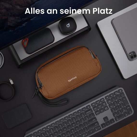 tomtoc Kabeltasche Zubehörtasche, Reise EDC Elektronik Organizer Tasche Kabelorganizer Tech Pouch Bag für Laptop Zubehör, Powerbank, Ladekabel, Ladestecker, Festplatte, DJI Osmo Pocket 3