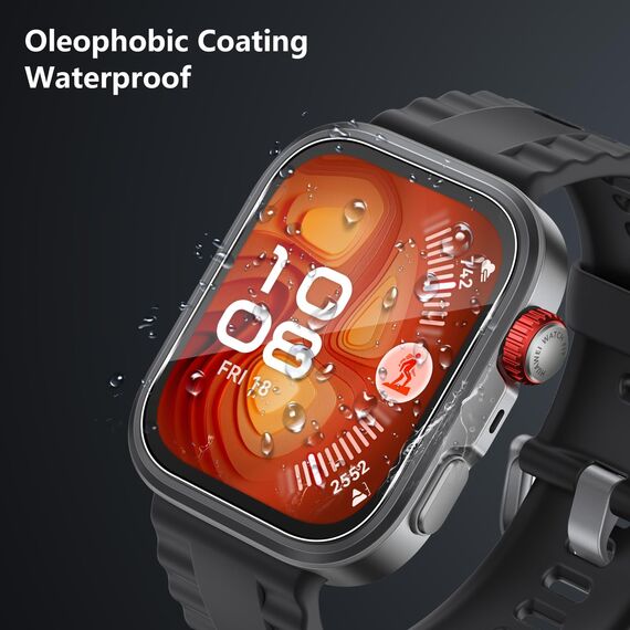 Yenwen Schutzfolie für Huawei Watch Fit 4 Pro für Panzerglas, 4 Stück Wasserdichtes Gehärtetes Glas Folie, Anti-Scratch Displayschutzfolie, Ultradünne Blasenfreie Displayschutz