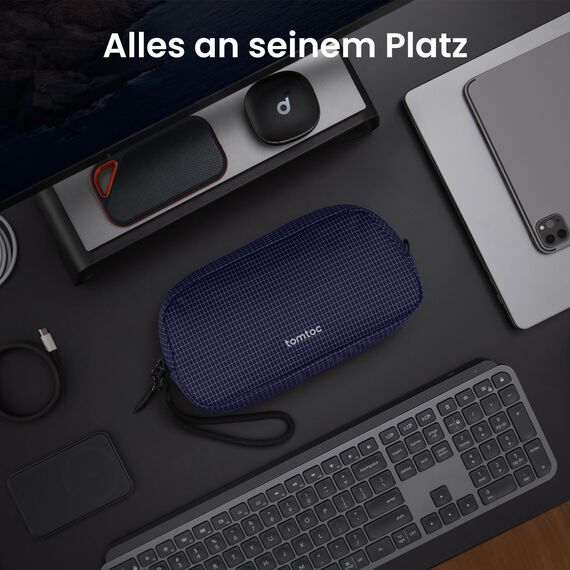 tomtoc Kabel Organizer Tasche, Elektronik EDC Zubehör Kabeltasche Kabelorganizer, Reiseutensilien Koffer Organizer Tech Pouch Geschenk Cable Bag für Handy Netzteil, Ladekabel, Ladestecker, Powerbank