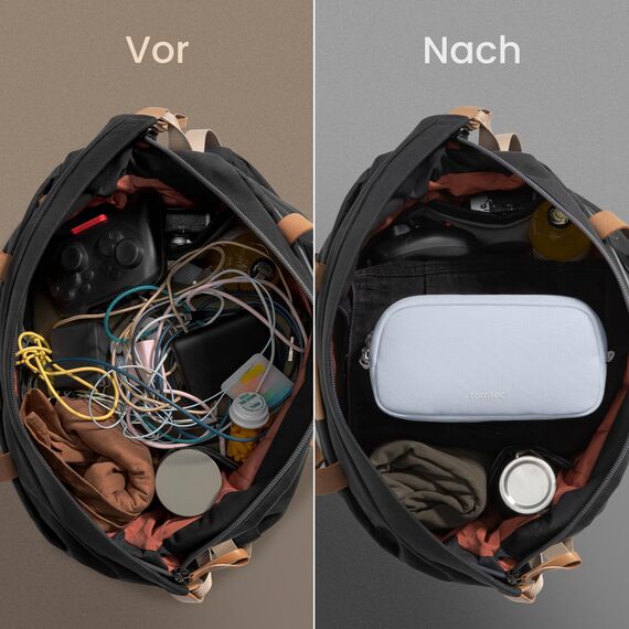 tomtoc Kabel Organizer Tasche, Elektronik EDC Zubehör Kabeltasche Kabelorganizer, Reiseutensilien Koffer Organizer Tech Pouch Geschenk Cable Bag für Handy Netzteil, Ladekabel, Ladestecker, Powerbank