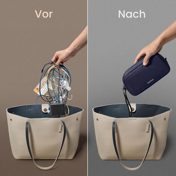 tomtoc Kabel Organizer Tasche, Elektronik EDC Zubehör Kabeltasche Kabelorganizer, Reiseutensilien Koffer Organizer Tech Pouch Geschenk Cable Bag für Handy Netzteil, Ladekabel, Ladestecker, Powerbank