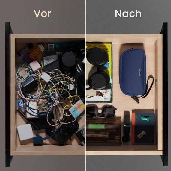 tomtoc Kabel Organizer Tasche, Elektronik EDC Zubehör Kabeltasche Kabelorganizer, Reiseutensilien Koffer Organizer Tech Pouch Geschenk Cable Bag für Handy Netzteil, Ladekabel, Ladestecker, Powerbank