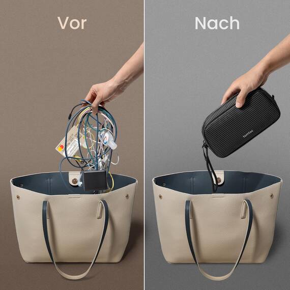 tomtoc Kabel Organizer Tasche, Elektronik EDC Zubehör Kabeltasche Kabelorganizer, Reiseutensilien Koffer Organizer Tech Pouch Geschenk Cable Bag für Handy Netzteil, Ladekabel, Ladestecker, Powerbank
