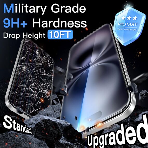 JETech 9H+ Bruchsicher Schutzfolie für iPhone 16 6,1 Zoll, Gehärtete Glas Militärischer Grad Displayschutz mit Einfachem Installationswerkzeug, HD Klar, 3 Stück
