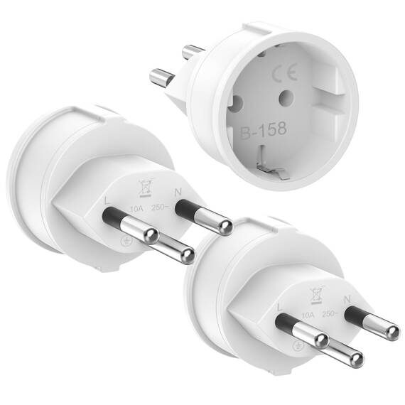 Deutschland auf Schweiz 3 Stück Adapter Deutschland Schweiz, EU auf Schweizer Stecker, Schweiz Reiseadapter, Typ C/E/F Steckdose zu Typ J Stecker für Malediven, Ruanda, Liechtenstein