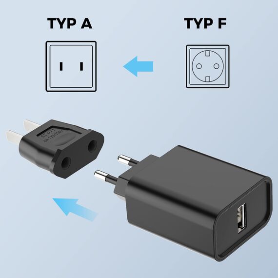 VIEVRE 2 Stück Reiseadapter,EU Adapter, USA Stecker,Reisestecker,Deutschland auf US-Steckeradapter,Europa/US/China/Japan/Kanada/Mexiko Universaladapter
