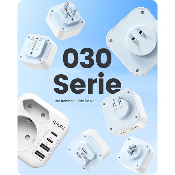 LENCENT Klappbarer Reiseadapter Japan Adapter Deutschland Nach Japan Stecker mit USB-C Steckdosenadapter Reisestecker Typ A für USA, Kanada, Mexiko, Thailand