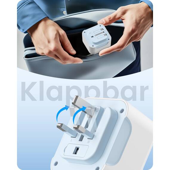 LENCENT Klappbarer Adapter England Deutschland Stecker Reiseadapter UK Stecker Adapter mit USB-C Steckdosenadapter England Reisestecker Typ G für Großbritannien Schottland Irland Dubai Malediven Malta
