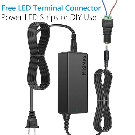12V 5A Netzteil 60W AC DC Adapter (Eingang 110V-220V, Ausgang 12 Volt 5 Amp 60 Watt) DC Konverter LED Treiber Beleuchtung Trafo für 12V 5A Flexible LED Band Strip Light 1 Set schwarz (Packung mit 2)