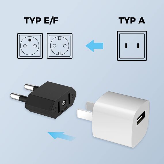 VIEVRE Universal Reiseadapter EU auf US/China/Japan/Kanada/Mexiko - 2 Stecker für Deutschland mit Adapter für Geräte