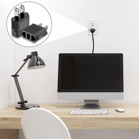 Oliveria 4 Stück Reiseadapter, EU to US Adapter, Adapterstecker USA Deutschland Stecker, Reisestecker EU auf US Deutschland/Europa Stecker Amerika/Kanada/Mexiko Konverter für Geräte mit USA-Netzteil