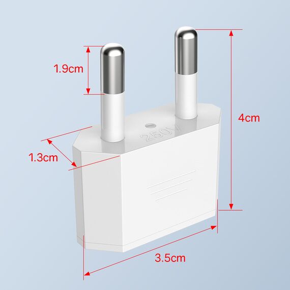 VIEVRE US to EU Adapter, 2 Pin USA Deutschland Stecker, Amerika Mexiko Kanada Ägypten Spanien Stecker Adapter Auf EU, USA Adapter Steckdose(Weiß)