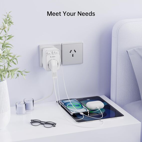 Reiseadapter Australien Adapter Deutschland Stecker Reisestecker Reiseadapter mit 2 USB 1USB C (3A) Steckdosenadapter Typ I für Neuseeland,Australien,China,Argentinien Wand Ladegerät (2PCS)