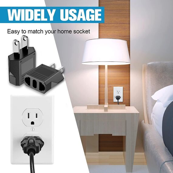 Oliveria 4 Stück Reiseadapter, EU to US Adapter, Adapterstecker USA Deutschland Stecker, Reisestecker EU auf US Deutschland/Europa Stecker Amerika/Kanada/Mexiko Konverter für Geräte mit USA-Netzteil