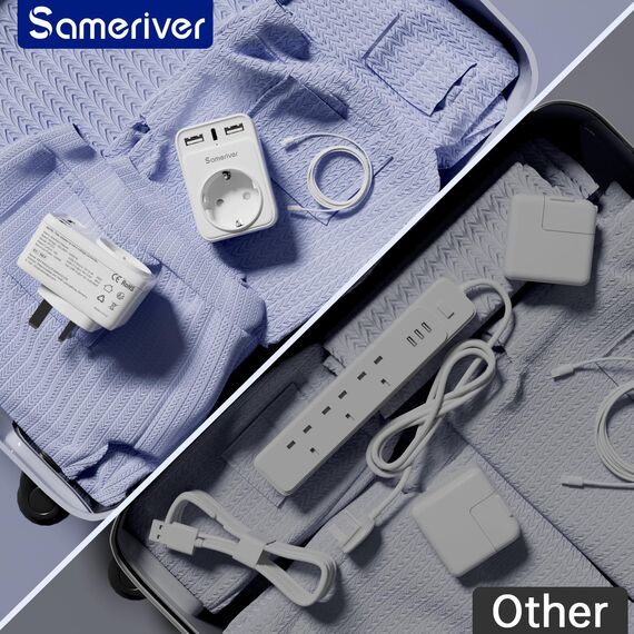 Reiseadapter UK Adapter England Deutschland Stecker Reisestecker Reiseadapter UK mit 2 USB 1USB C (3A) Steckdosenadapter Typ G für England Irland Großbritannien Wand Ladegerät Ladestation(2PCS)