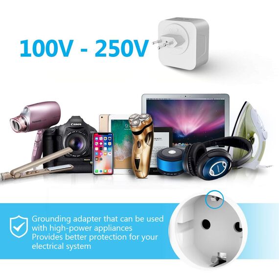 Schweiz Reiseadapter, JSVER DE auf Schweiz Adapter/EU auf Schweiz Reiseadapter mit USB C&2 USB A Steckdosenadapter, 2 Fach Typ J Reisestecker für Schweiz,Malediven,Ruanda,Liechtenstein,Madagaskar-Weiß