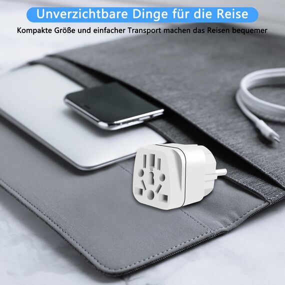 3 Stück Stecker Adapter, US to EU Adapter, UK to EU Adapter, Adapter China Deutschland Stecker, Universal Adapter für USA, UK, Schweiz, Deutschland, China, usw