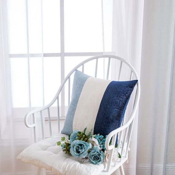 MIULEE 2er Set Voile Vorhang Zweifarbiger Vorhang mit Ösen Transparente Gardine Ösenschal Fensterschal Lichtdurchlässig für Schlafzimmer, 140x175cm, Grau