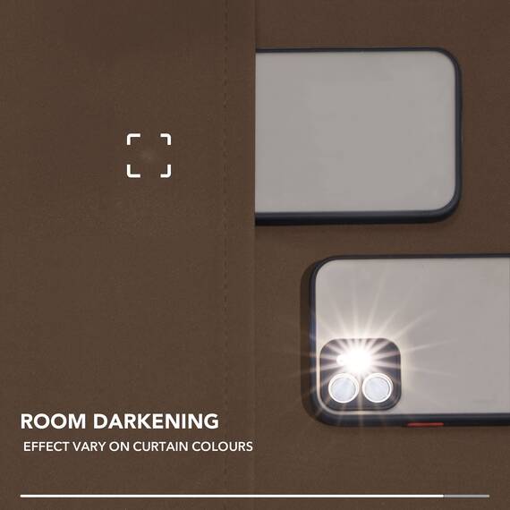 Deconovo Verdunkelungsvorhang Schlaufen Gardinen Schlafzimmer Vorhang Blickdicht Hitzeschutz, 175x140 cm(HöhexBreite), Braun, 2er Set