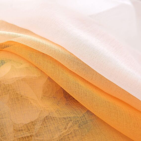 MIULEE 2er Set Voile Vorhang Zweifarbiger Vorhang mit Ösen Transparente Gardine Ösenschal Fensterschal Lichtdurchlässig für Schlafzimmer, 140x175cm, Orange