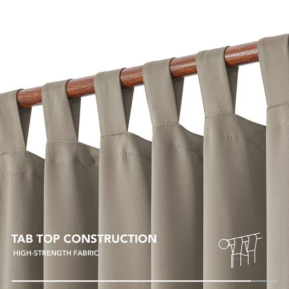 Deconovo Verdunkelungsvorhang Blickdicht Thermogardine Kälteschutz Schlaufen, 200x140 cm(HöhexBreite), Taupe, 2er Set