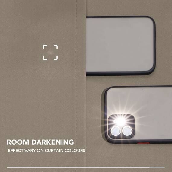 Deconovo Verdunkelungsvorhang Blickdicht Thermogardine Kälteschutz Schlaufen, 200x140 cm(HöhexBreite), Taupe, 2er Set