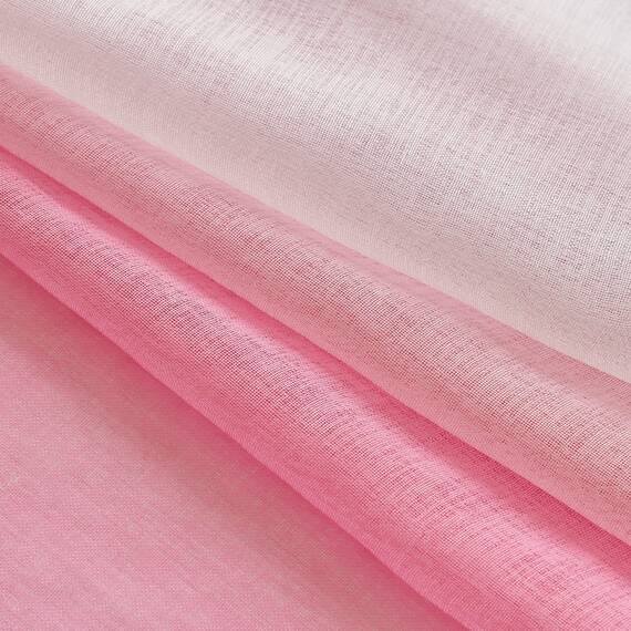 MIULEE 2er Set Voile Vorhang Zweifarbiger Vorhang mit Ösen Transparente Gardine Ösenschal Fensterschal Lichtdurchlässig für Schlafzimmer, 140x225cm, Rosa