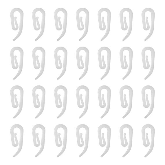 Redamancy Vorhanghaken aus Kunststoff, 100 pcs Universal Gardinenhaken, Weiß Faltenlegehaken, Überklipshaken für Türvorhang, Fenstervorhang