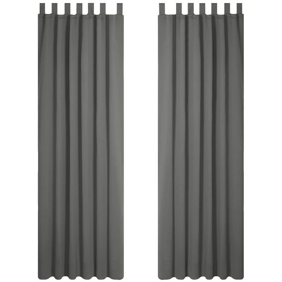 Deconovo Blickdichte Vorhänge Verdunkelungsgardinen mit Schlaufen Dicke Thermogardine Kälteschutz warm Hitzeschutz, 260x140 cm(HöhexBreite), Hellgrau, 2er Set