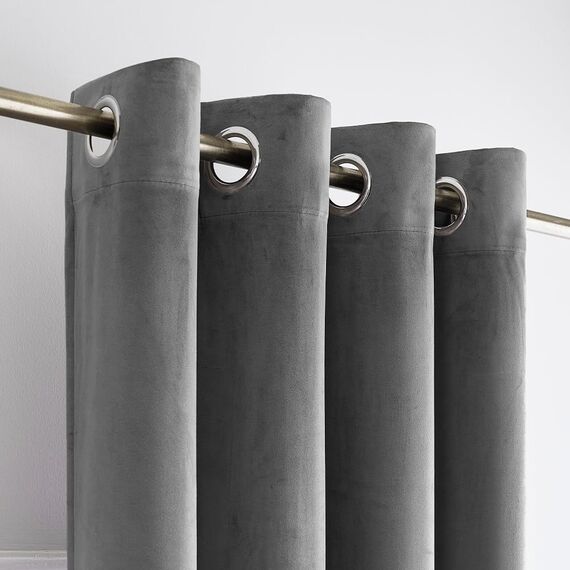 MIULEE Vorhänge Samt Grau mit Ösen, Wunderschön Weich Gardinen Samt für Deko Schlafzimmer, Samtvorhang Thermovorhang Hochwertige 280g/m², 2 Stück Dick Vorhang Blickdicht,2X 137 x 117 cm