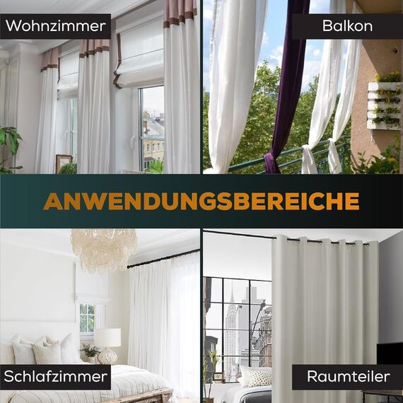 MEISENBERG Duschstange ohne Bohren 270-320cm, Grau, Ø 32 mm, Teleskopstange zum Klemmen - Teleskop Gardinenstange für Vorhänge, Dusche, Türöffnungen und Kleiderschrank