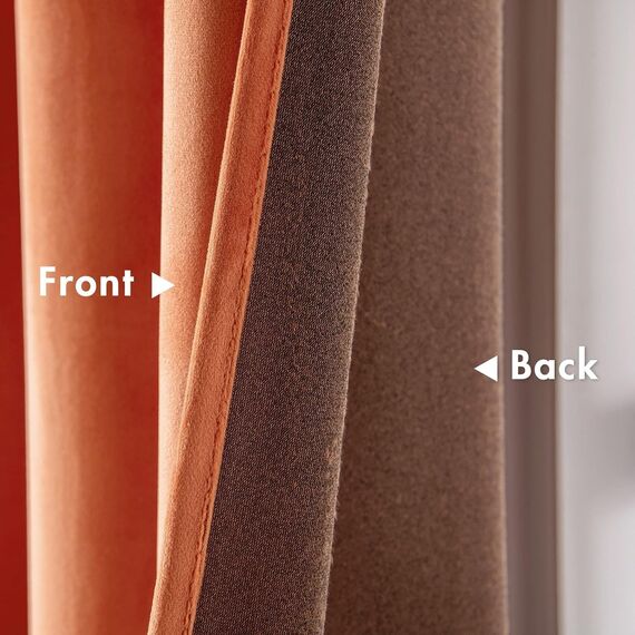 MIULEE Orangegelb Samtvorhang mit Ösen, Wunderschön Weich Vorhänge Samt für Deko Schlafzimmer Wohnzimmer, 2 Stück Samt Gardinen Blickdicht Jedes 175 cm Hoch, Dicker Velvet Thermovorhang Winter