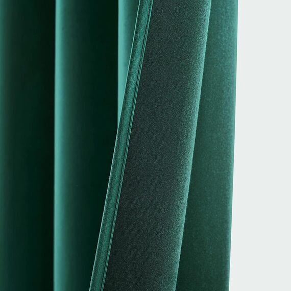 MIULEE Grün Samtvorhang Ösen 2er Set 140X160, Blickdichte Vorhänge Samt Kurz für Schlafzimmer Wohnzimmer, Wunderschön Weich Vorhang Verdunkelung Velvet Curtains, Verdunkelnd Samt Gardinen Blickdicht