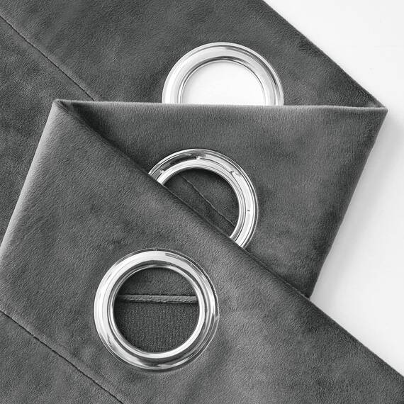 MIULEE Grau Samtvorhang Ösen 2er Set 140X145, Blickdichte Vorhänge Samt Kurz für Schlafzimmer Wohnzimmer, Wunderschön Weich Vorhang Verdunkelung Velvet Curtains, Verdunkelnd Samt Gardinen Blickdicht