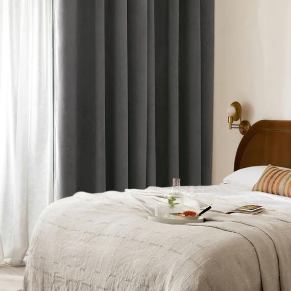 MIULEE Grau Samtvorhang Ösen 2er Set 140X245, Blickdichte Vorhänge Samt für Deko Schlafzimmer Wohnzimmer, Wunderschön Weich Vorhang Verdunkelung Velvet Curtains, Verdunkelnd Samt Gardinen Blickdicht