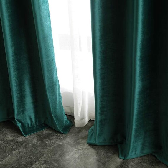 MIULEE Grün Samtvorhang Ösen 2er Set 140X245, Blickdichte Vorhänge Samt für Deko Schlafzimmer Wohnzimmer, Wunderschön Weich Vorhang Verdunkelung Velvet Curtains, Verdunkelnd Samt Gardinen Blickdicht