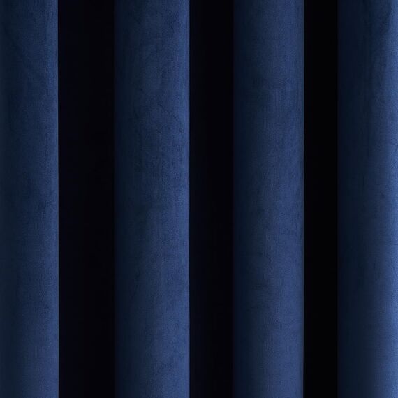 MIULEE Marineblau Samtvorhang mit Ösen, Wunderschön Weich Vorhänge Samt für Deko Schlafzimmer Wohnzimmer, 2 Stück Samt Gardinen Blickdicht Jedes 260 cm Hoch, Dicker Velvet Thermovorhang Winter