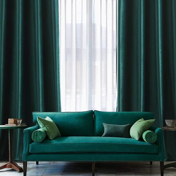 MIULEE Grün Samtvorhang Ösen 2er Set 140X225, Blickdichte Vorhänge Samt für Deko Schlafzimmer Wohnzimmer, Wunderschön Weich Vorhang Verdunkelung Velvet Curtains, Verdunkelnd Samt Gardinen Blickdicht