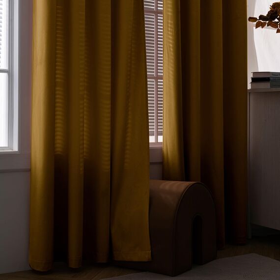 MIULEE Dunkelgold Samtvorhang Ösen 2er Set 140X260, Blickdichte Vorhänge Samt für Deko Schlafzimmer Wohnzimmer, Sehr Weicher Vorhang Verdunkelung Velvet Curtains, Verdunkelnd Samt Gardinen Blickdicht
