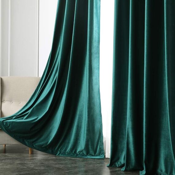 MIULEE Grün Samtvorhang Ösen 2er Set 140X245, Blickdichte Vorhänge Samt für Deko Schlafzimmer Wohnzimmer, Wunderschön Weich Vorhang Verdunkelung Velvet Curtains, Verdunkelnd Samt Gardinen Blickdicht