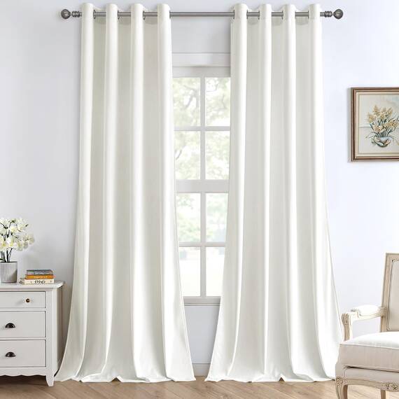 MIULEE Weiß Samtvorhang Ösen 2er Set 140X245, Blickdichte Vorhänge Samt für Schlafzimmer Wohnzimmer, Wunderschön Weich Vorhang Verdunkelung Velvet Curtains, Verdunkelnd Samt Gardinen Blickdicht