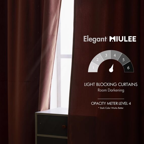 MIULEE Altrosa Samtvorhang mit Ösen, Wunderschön Weich Vorhänge Samt für Deko Schlafzimmer Wohnzimmer, 2 Stück Samt Gardinen Blickdicht Jedes 260 cm Hoch, Dicker Velvet Thermovorhang Winter