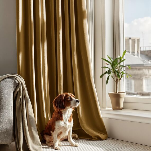 MIULEE Dunkelgold Samtvorhang Ösen 2er Set 140X225, Blickdichte Vorhänge Samt für Deko Schlafzimmer Wohnzimmer, Sehr Weicher Vorhang Verdunkelung Velvet Curtains, Verdunkelnd Samt Gardinen Blickdicht