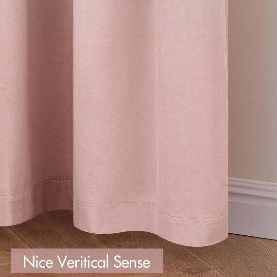 MIULEE Hellrosa Samtvorhang Ösen 2er Set 140X225, Blickdichte Vorhänge Samt für Deko Schlafzimmer Wohnzimmer, Sehr Weicher Vorhang Verdunkelung Velvet Curtains, Verdunkelnd Samt Gardinen Blickdicht