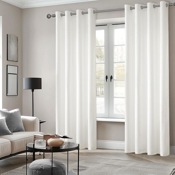 MIULEE Weiß Samtvorhang Ösen 2er Set 140X225, Blickdichte Vorhänge Samt für Schlafzimmer Wohnzimmer, Wunderschön Weich Vorhang Verdunkelung Velvet Curtains, Verdunkelnd Samt Gardinen Blickdicht