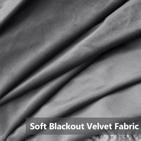 MIULEE Grau Samtvorhang Ösen 2er Set 140X260, Blickdichte Vorhänge Samt für Deko Schlafzimmer Wohnzimmer, Wunderschön Weich Vorhang Verdunkelung Velvet Curtains, Verdunkelnd Samt Gardinen Blickdicht