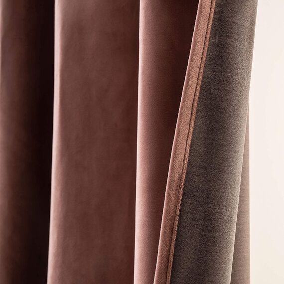 MIULEE Altrosa Samtvorhang mit Ösen, Wunderschön Weich Vorhänge Samt für Deko Schlafzimmer Wohnzimmer, 2 Stück Samt Gardinen Blickdicht Jedes 260 cm Hoch, Dicker Velvet Thermovorhang Winter