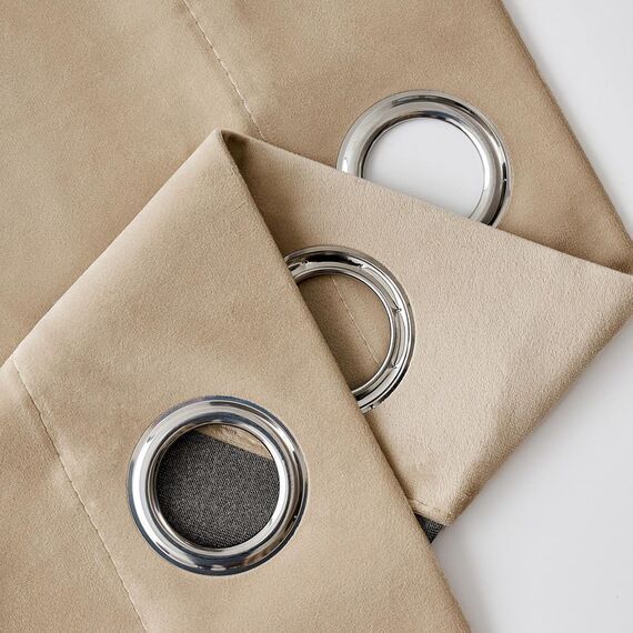 MIULEE Beige Samtvorhang Ösen 2er Set 140X245, Blickdichte Vorhänge Samt für Deko Schlafzimmer Wohnzimmer, Wunderschön Weich Vorhang Verdunkelung Velvet Curtains, Verdunkelnd Samt Gardinen Blickdicht