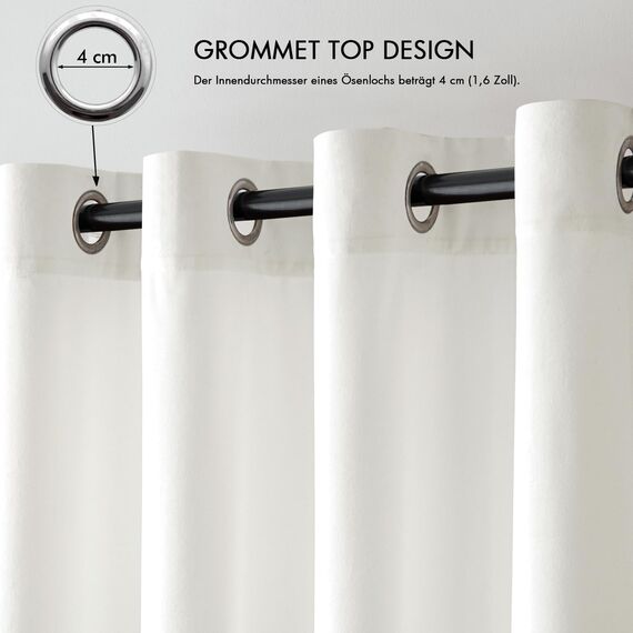 MIULEE Weiß Samtvorhang Ösen 2er Set 140X265, Blickdichte Vorhänge Samt für Schlafzimmer Wohnzimmer, Wunderschön Weich Vorhang Verdunkelung Velvet Curtains, Verdunkelnd Samt Gardinen Blickdicht